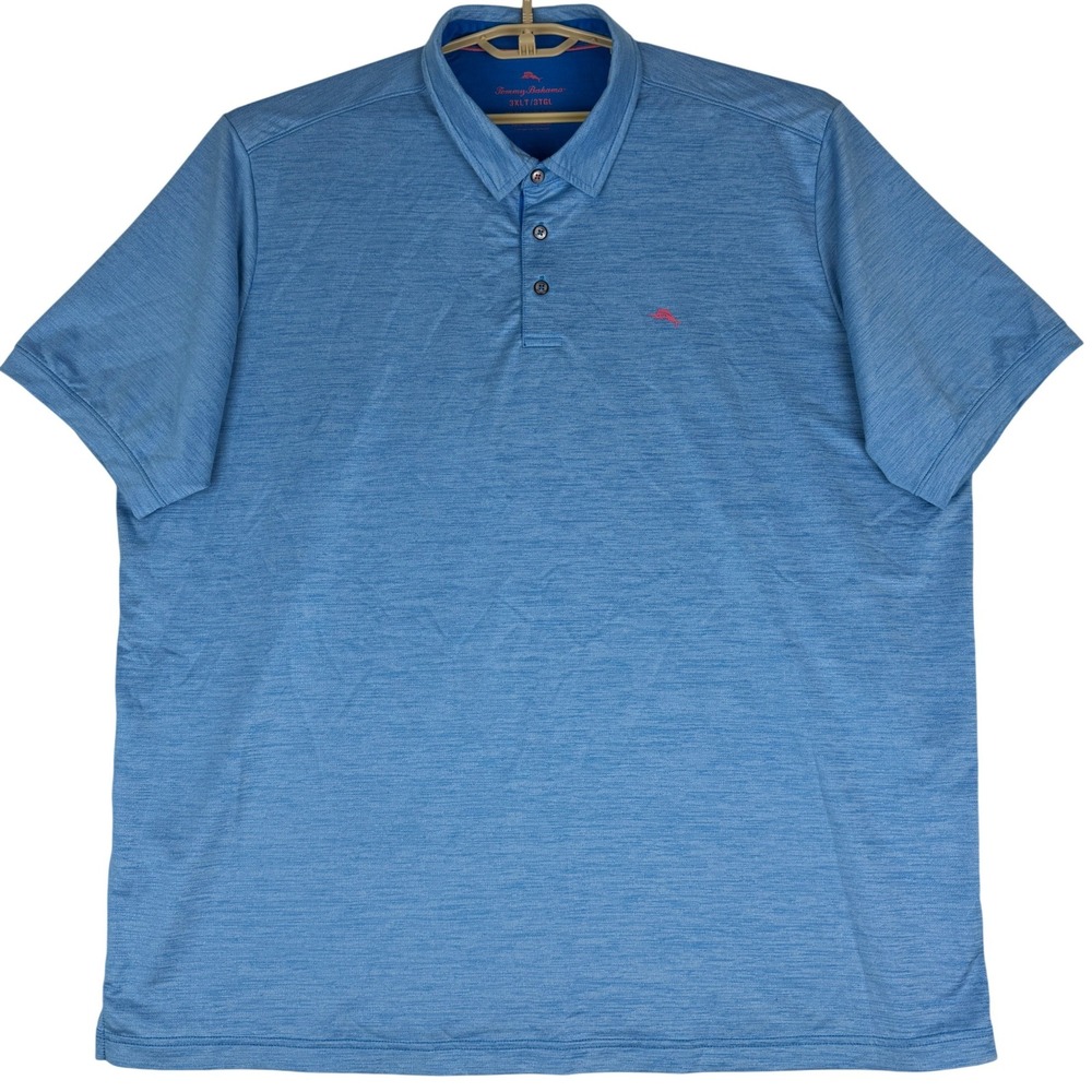 Tommy Bahama Polo Men 3XLT Blue Heather Performance Stretch Big Tall Marlin